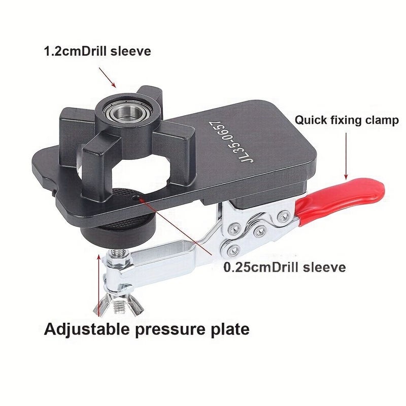 1.38 Inch Hinge Hole Punch Tool Metal Drill Bit Holder Red Lever - Image 5