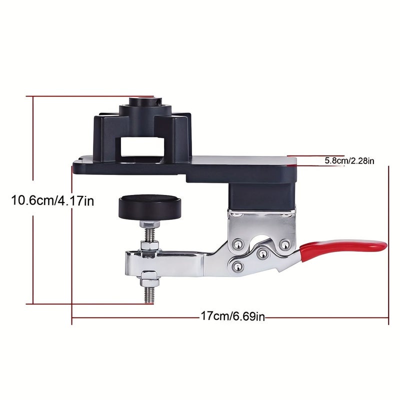 1.38 Inch Hinge Hole Punch Tool Metal Drill Bit Holder Red Lever - Image 3