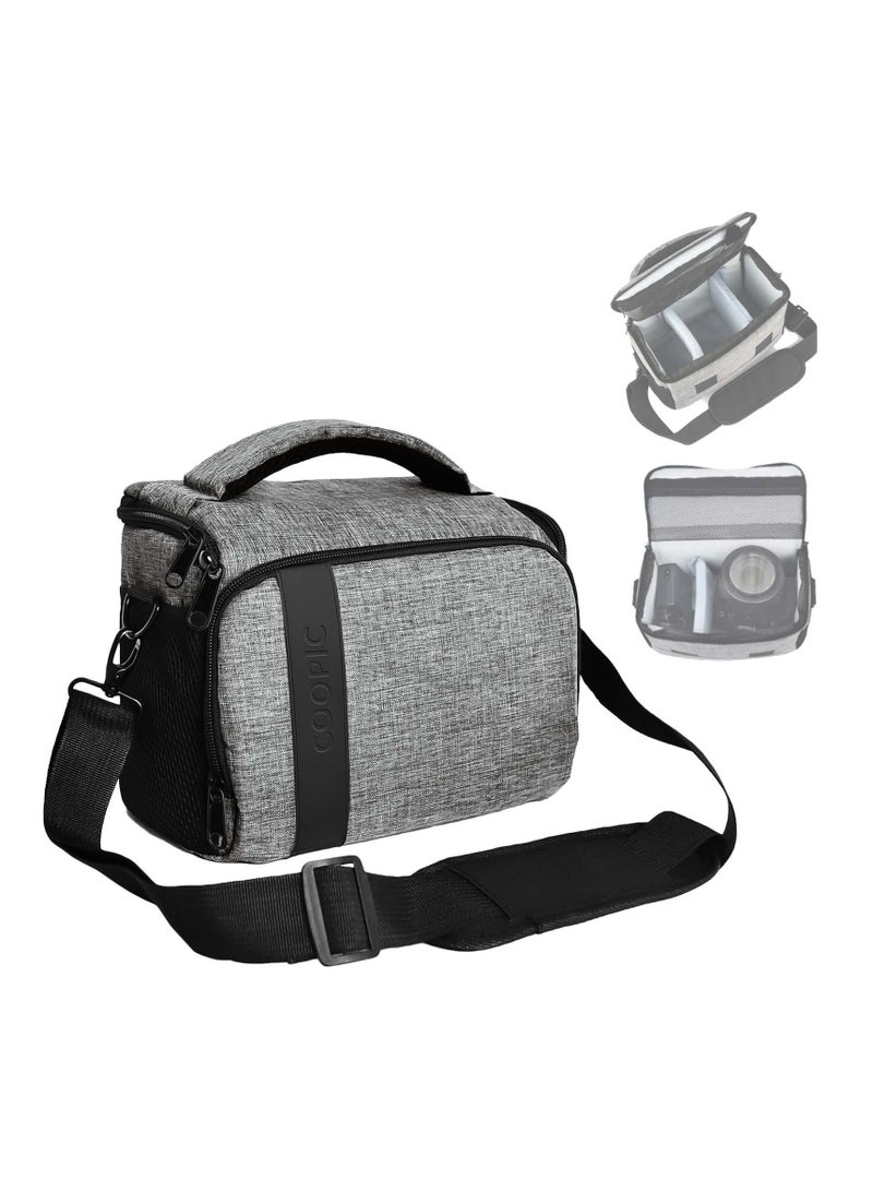 Coopic BL-26 GRAY Messenger CANVAS DSLR Camera Bag Urban Life Shoulder Case for Nikon Sony Canon Olympus Pentex Interchangeable Mirrorless Micro 4/3 Full Frame Lens Digital SLR - Image 1