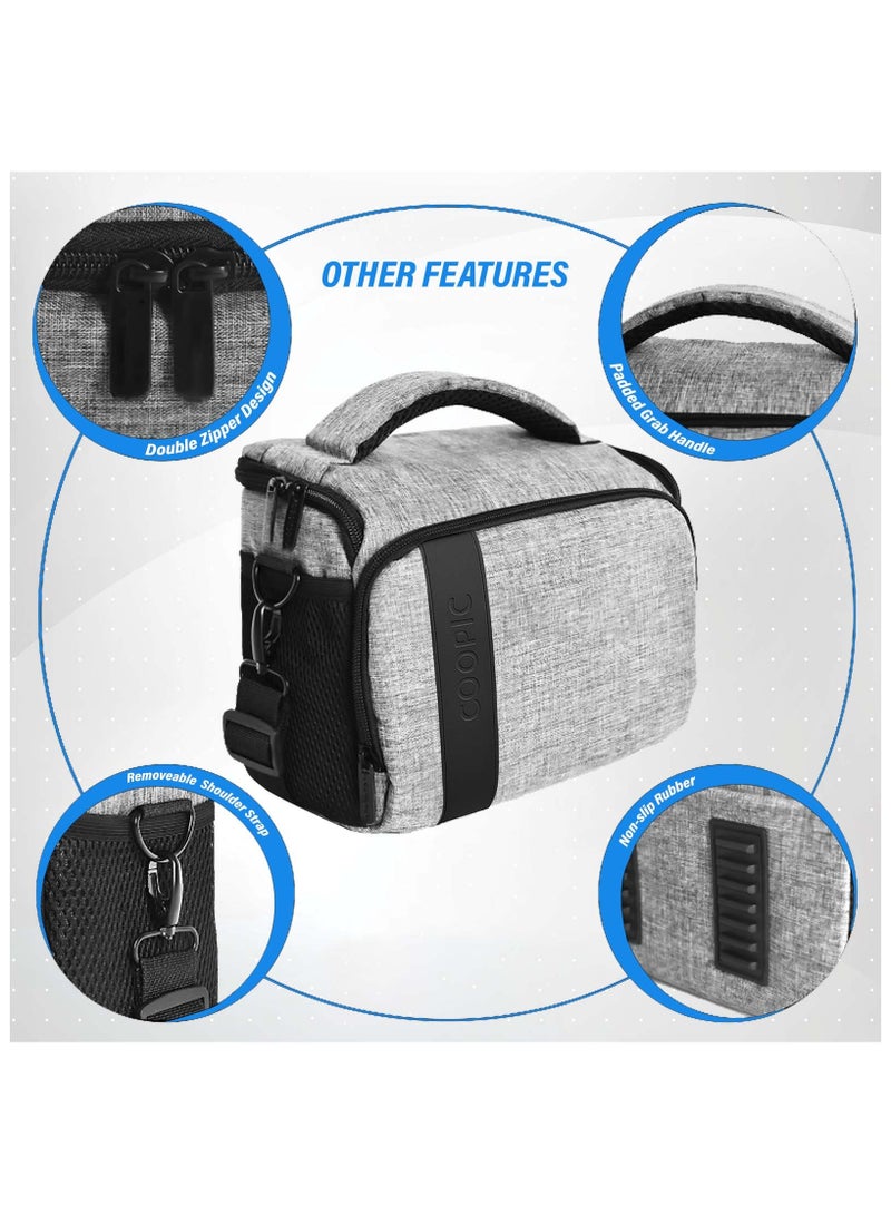 Coopic BL-26 GRAY Messenger CANVAS DSLR Camera Bag Urban Life Shoulder Case for Nikon Sony Canon Olympus Pentex Interchangeable Mirrorless Micro 4/3 Full Frame Lens Digital SLR - Image 4