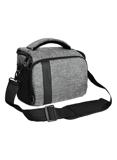 BL-26 GRAY Messenger CANVAS DSLR Camera Bag Urban Life Shoulder Case for Nikon Sony Canon Olympus Pentex Interchangeable Mirrorless Micro 4/3 Full Frame Lens Digital SLR