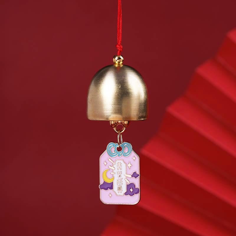 Generic Alloy Wind Chimes Chinese Red Inspirational Text Gift Bow knot dream come true 