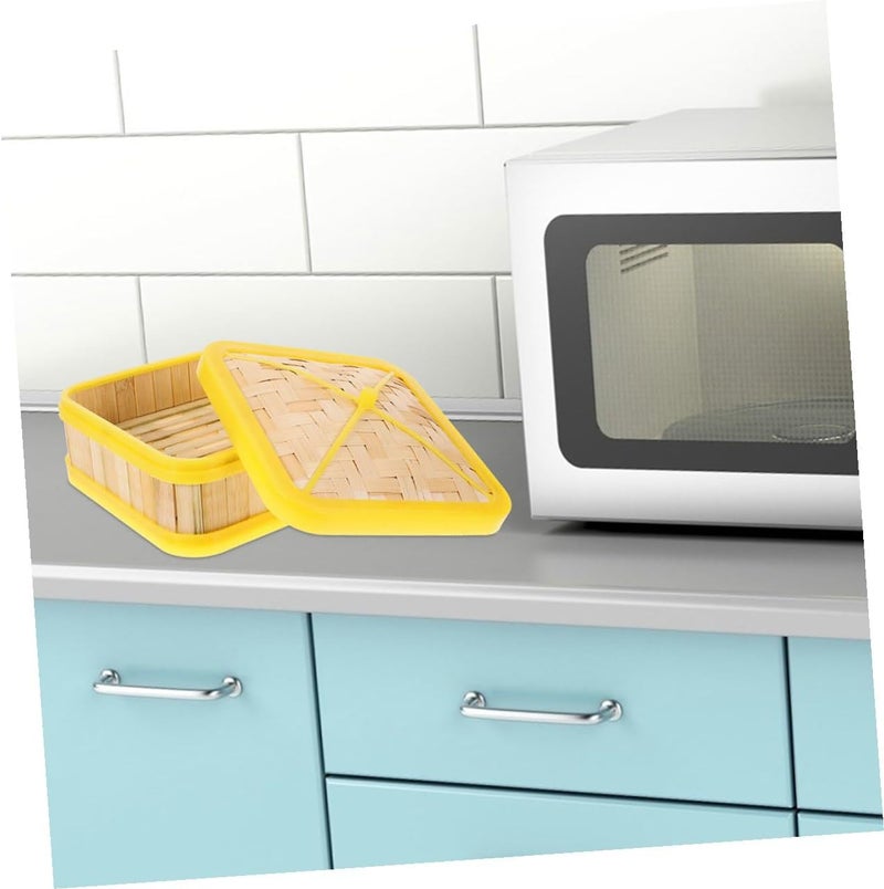 Steamer Basket 5-inch Square with Lid 2pcs Set Natural Food Steamer for Cooking Dumplings, Buns, and Vegetables in Kitchen - Image 4