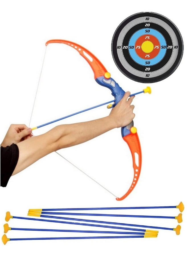 Super Toy Toy Kids Bow & Arrow Toy Archery Set With Target Board For Boys - 6 Teer Dhanush Kaman For 4 5 6 + Years Old  - Image 1
