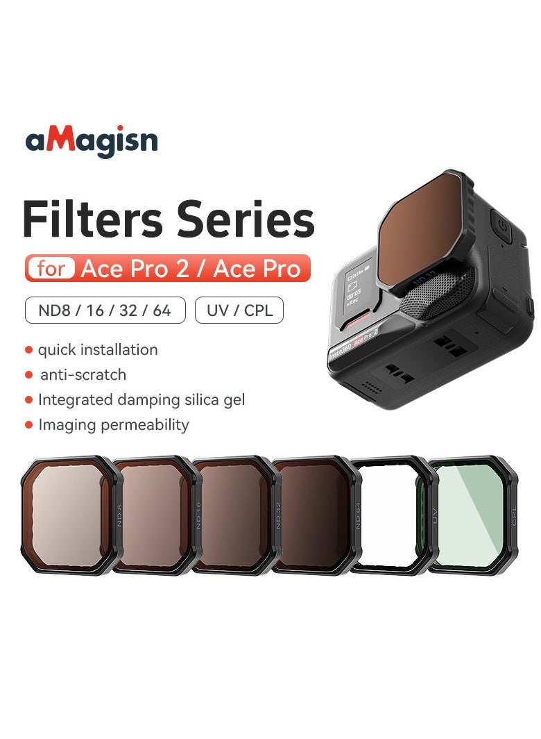aMagisn فلتر عدسة مناسب لـ Insta360 Ace Pro 2 / Ace Pro — زجاج متعدد الطلاء مقاوم للخدش بسماكة 1.5 ملم، تثبيت سهل مع حلقة سيليكون ثابتة، صورة واضحة بدون زوايا مظلمة — فلتر كاميرا لـ Insta360 Ace Pro - Image 1