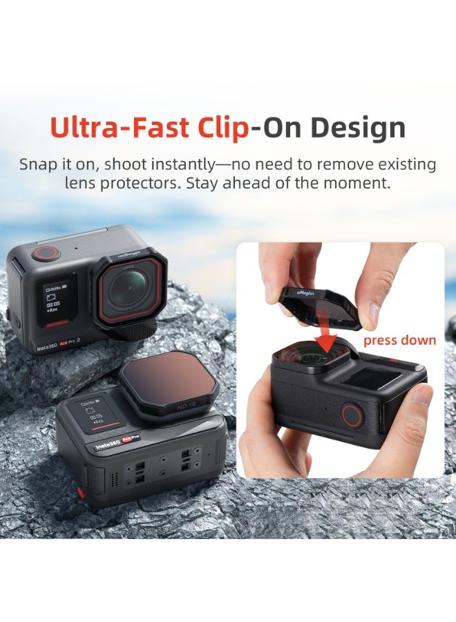 aMagisn فلتر عدسة مناسب لـ Insta360 Ace Pro 2 / Ace Pro — زجاج متعدد الطلاء مقاوم للخدش بسماكة 1.5 ملم، تثبيت سهل مع حلقة سيليكون ثابتة، صورة واضحة بدون زوايا مظلمة — فلتر كاميرا لـ Insta360 Ace Pro - Image 3