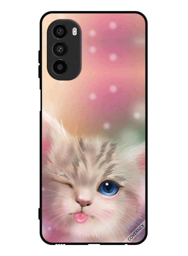 Covernex Protective Case Cover For Motorola Moto G82 Cute Cat Clip Art - Image 1