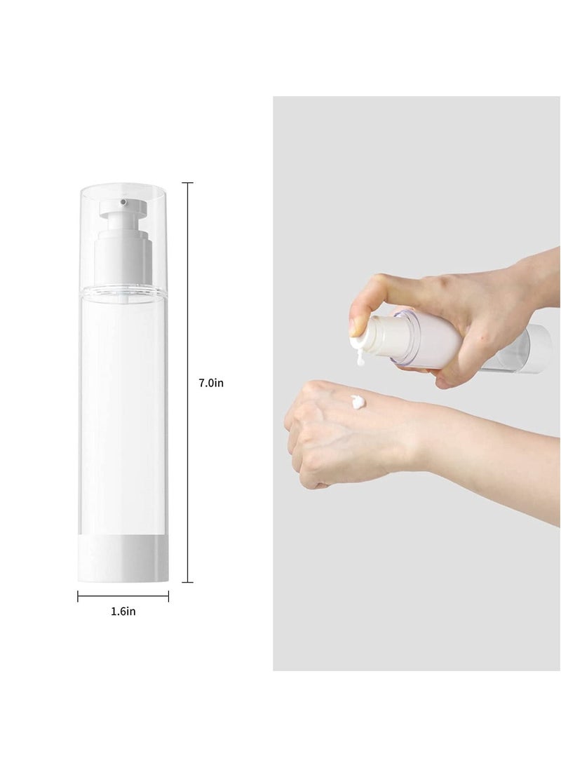 Excefore 3.4 Oz 100ml Clear Airless Cosmetic Cream Pump Bottle Travel Size Dispenser Refillable Containers/Foundation Travel Pump Bottle for Shampoo, Pack of 6 - Image 5