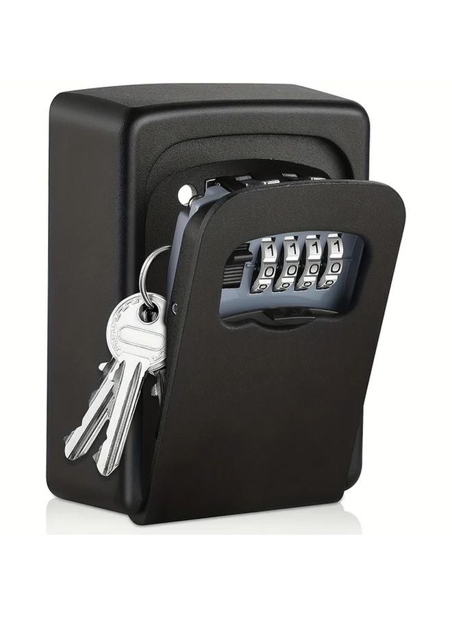 Gray Wall Mounted Key Lock Box 4 Digit Combination Resettable Code Weatherproof Safe - Image 3