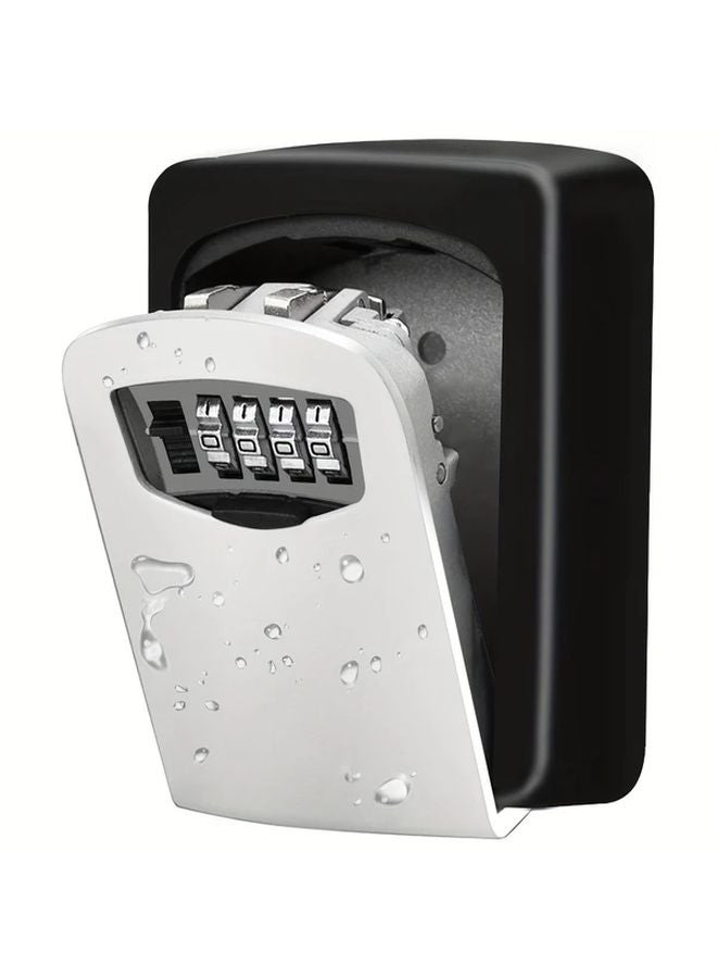 Gray Wall Mounted Key Lock Box 4 Digit Combination Resettable Code Weatherproof Safe - Image 2