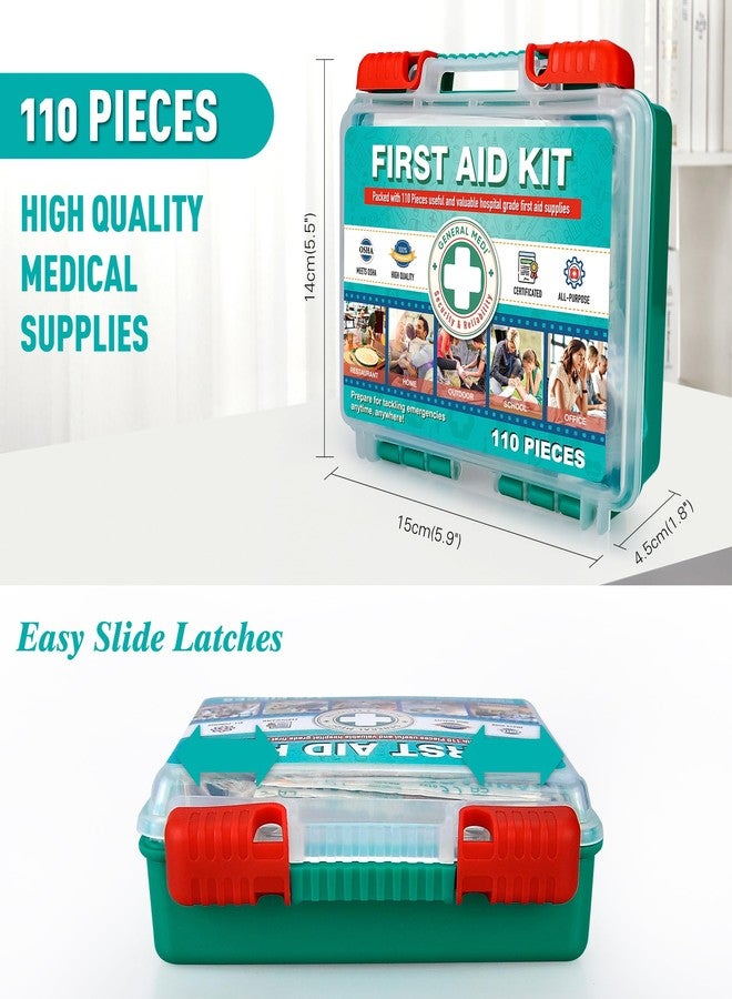 General Medi 110 Pieces Small First Aid Kit - HardCase First Aid Box - Contains Premium Medical Supplies for Travel, Home, Office, Vehicle, Camping, Workplace & Outdoor - Image 3