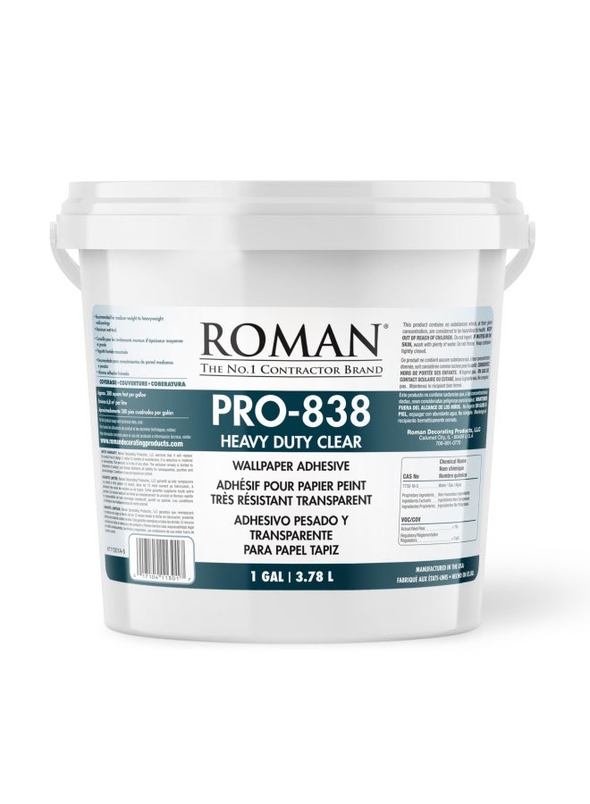 Roman 011301 Pro-838 1 Gal Heavy Duty Wallpaper Adhesive  Clear - Image 1