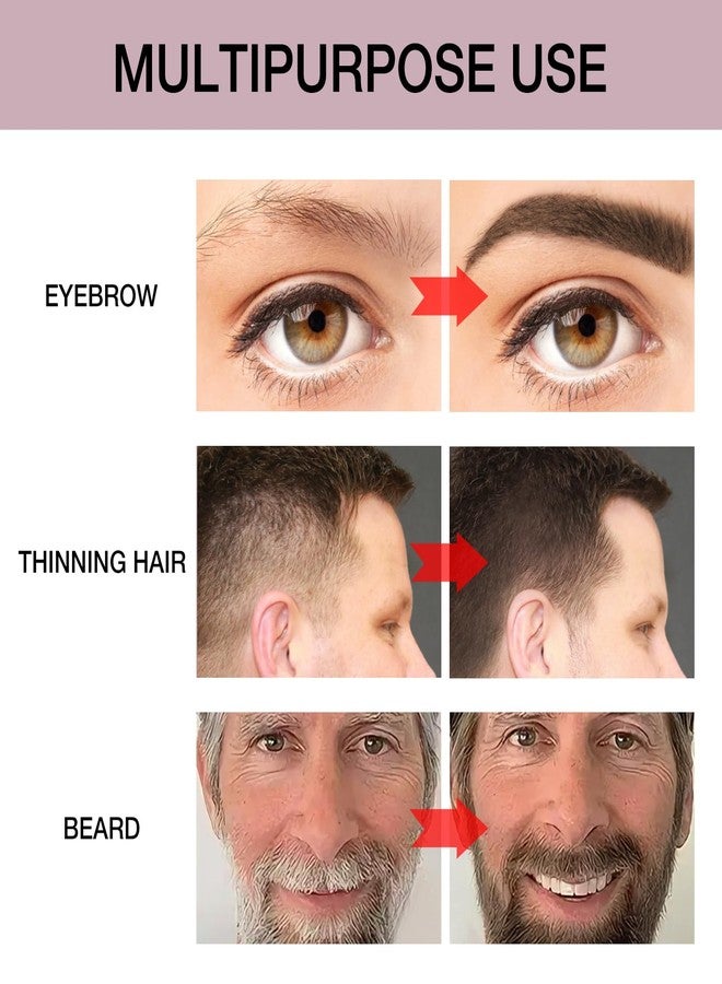 GEUUFEA Hair Mascara for Gray Hair, 3 In 1 Hair Color Concealer Stick with Precision Applicator, Temporary Hairline Filler, Multi-Purpose Mascara for Eyebrow and Beard（Dark Brown） - Image 3