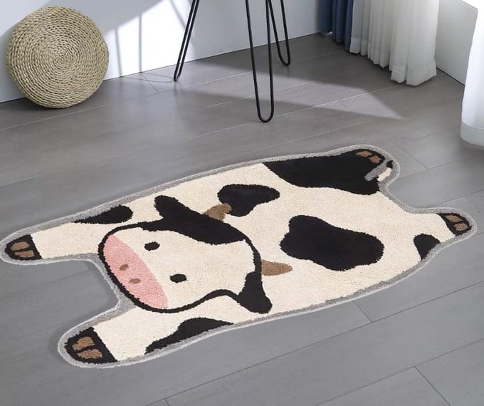 THICK DAIRY CATTLE SHAPED BATHROOM MATNONSLIP BATHMATKIDS RUGBATH RUGPLAY CARPET AREA RUGPHOTOGRAPHY PROPSCOW INDOOR MAT