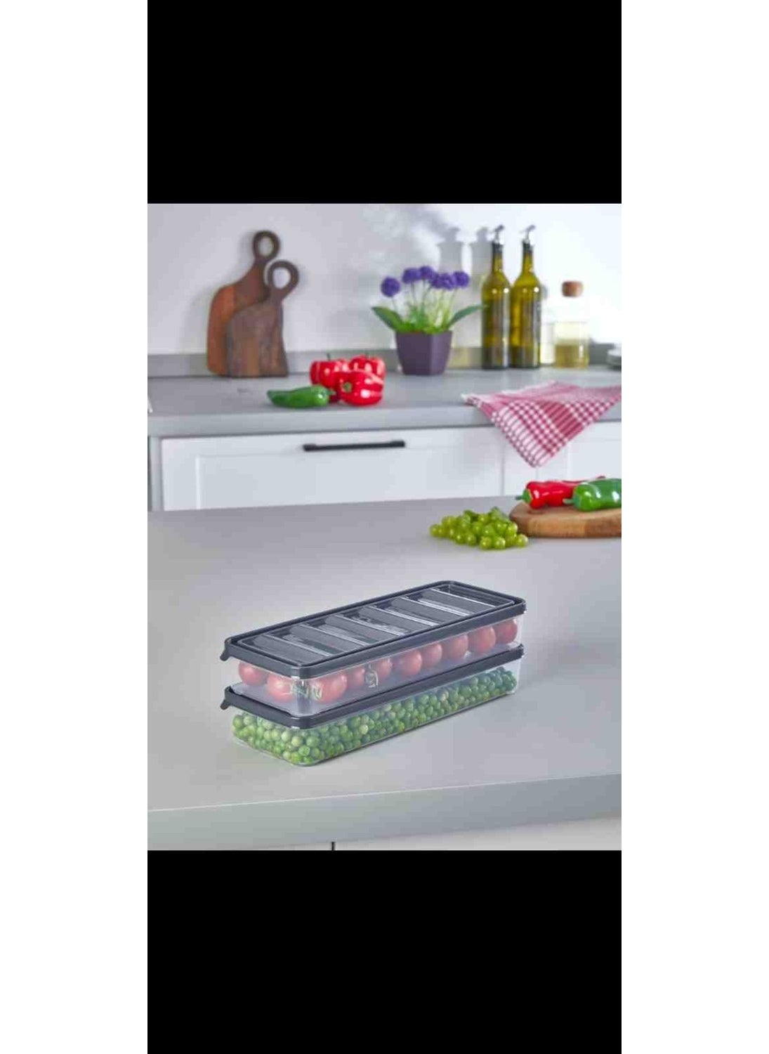Vzn - Storage Box 1 LT 2 PCS horizontal lidded refrigerator ice cube storage box refrigerator ice cube organizer - Image 1