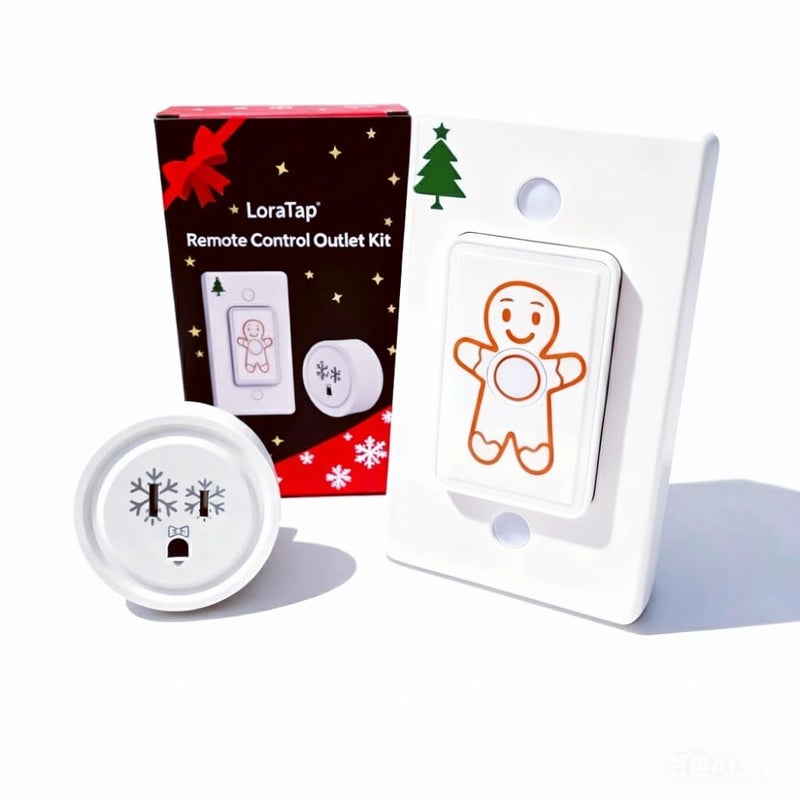 LoraTap Remote Control Outlet (Christmas Tree Light Switch): Wireless Wall Switch – 100ft Indoor Range – On/Off Outlet for Holiday Lights & Small Appliances – Pre-Programmed & No Wiring - Image 1