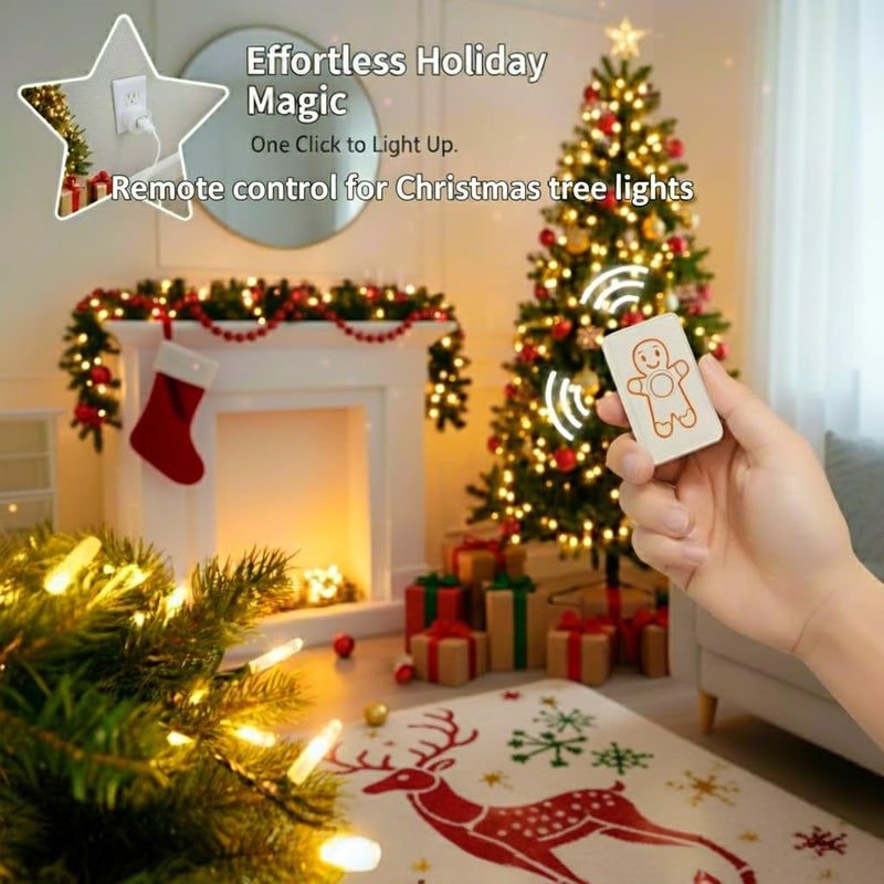 LoraTap Remote Control Outlet (Christmas Tree Light Switch): Wireless Wall Switch – 100ft Indoor Range – On/Off Outlet for Holiday Lights & Small Appliances – Pre-Programmed & No Wiring - Image 3