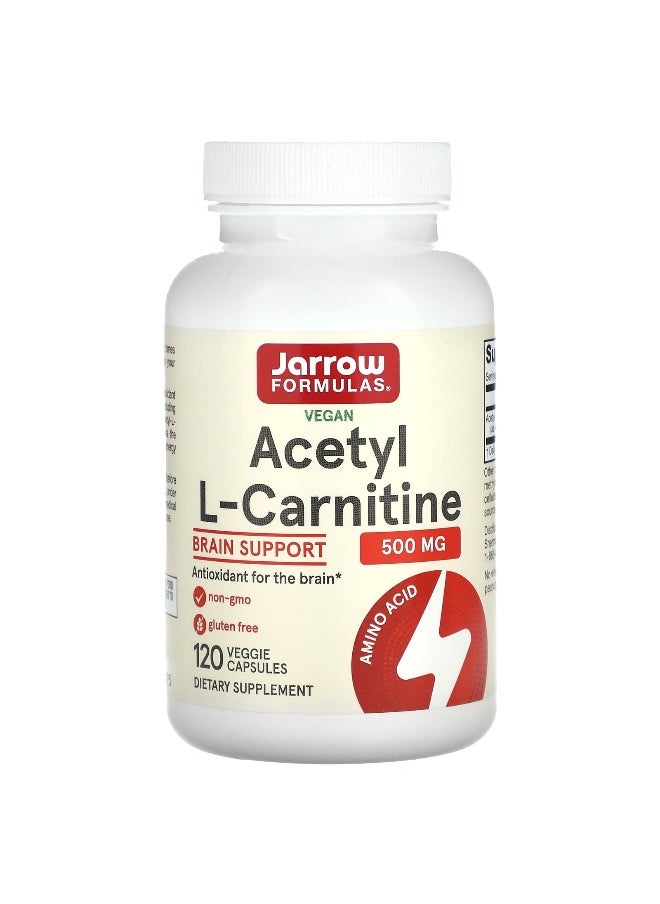 jarrow formulas Jarrow Formulas, Vegan Acetyl L-Carnitine, 500 mg, 120 Veggie Capsules  - Image 1