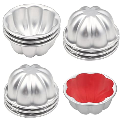 Homaisson 10Pcs Pudding Cup Molds, 3.7''x1.77'' Mini Fluted Cake Pans, Small Fluted Cake Pans for Baking，Non-Stick Jelly Molds, Easy to Demold, Cake Pan Nonstick - Image 1