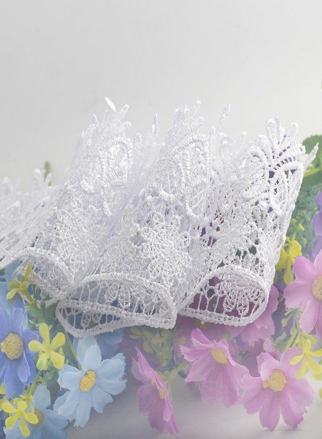 Kuasting 7.5 Yards Floral Lace Edge Trim 9CM Tassel Lace Trim Width Europe Chips Pattern Inelastic Embroidery Lace Trim for Sewing Making, DIY Crafts, Gift Wrapping, Wedding Decor (White) - Image 5