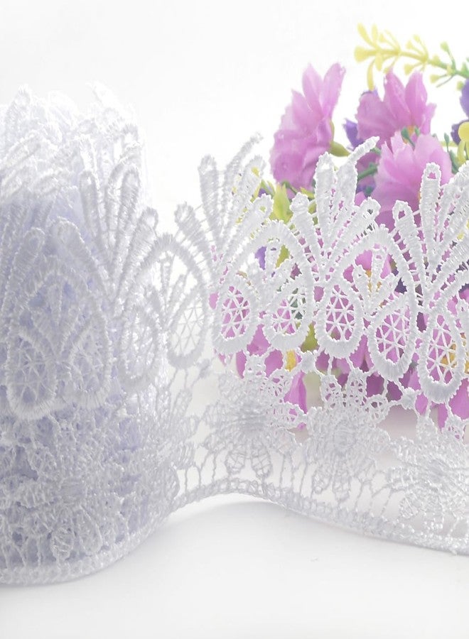 Kuasting 7.5 Yards Floral Lace Edge Trim 9CM Tassel Lace Trim Width Europe Chips Pattern Inelastic Embroidery Lace Trim for Sewing Making, DIY Crafts, Gift Wrapping, Wedding Decor (White) - Image 4