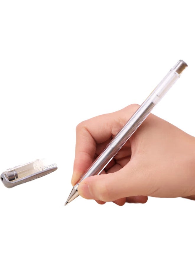 Uni Mitsubishi Um-100 Colored Gel Pen, Water-Based Pen, Greeting Card Pen, Student Signature Pen, 0.8Mm, Silver, 1 Pen/Pack - Image 2