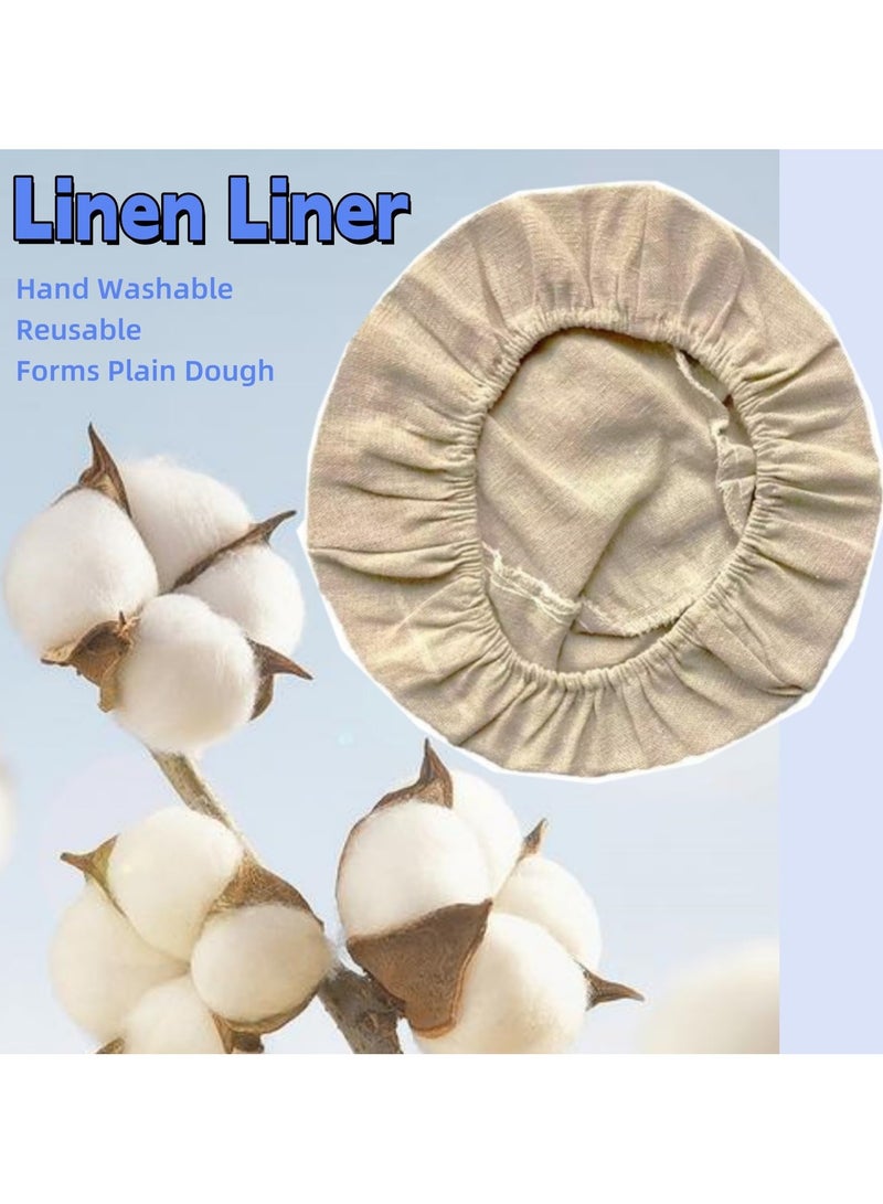 2-Pack Oval Banneton Proofing Basket, 25*15*8CM Natural Rattan Bread Proofing Baskets with Linen Liner, Dough Proofing Bowl for Artisan Sourdough Bread Baking (with Liner) - Image 2