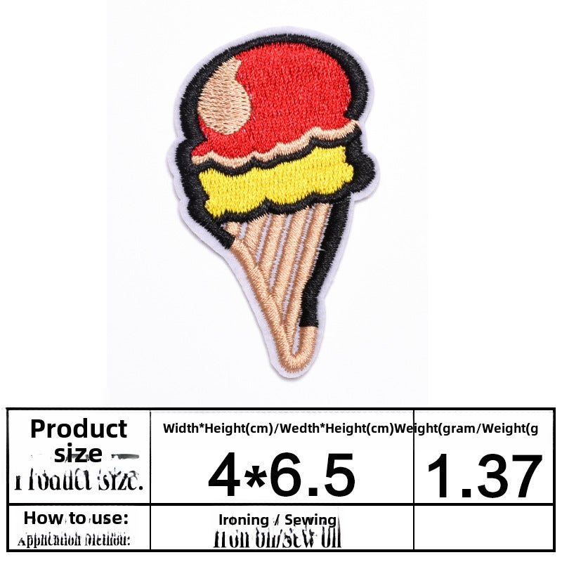 Embroidered Patches for Ice Cream Candy Cake 391