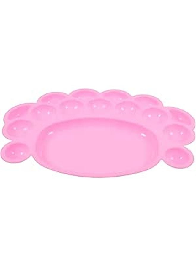 Pink Plastic Paint Palette Tray with Thumb Hole for Artists Large Watercolor Mixing Tray for Acrylic Gouache Oil Painting - Image 1