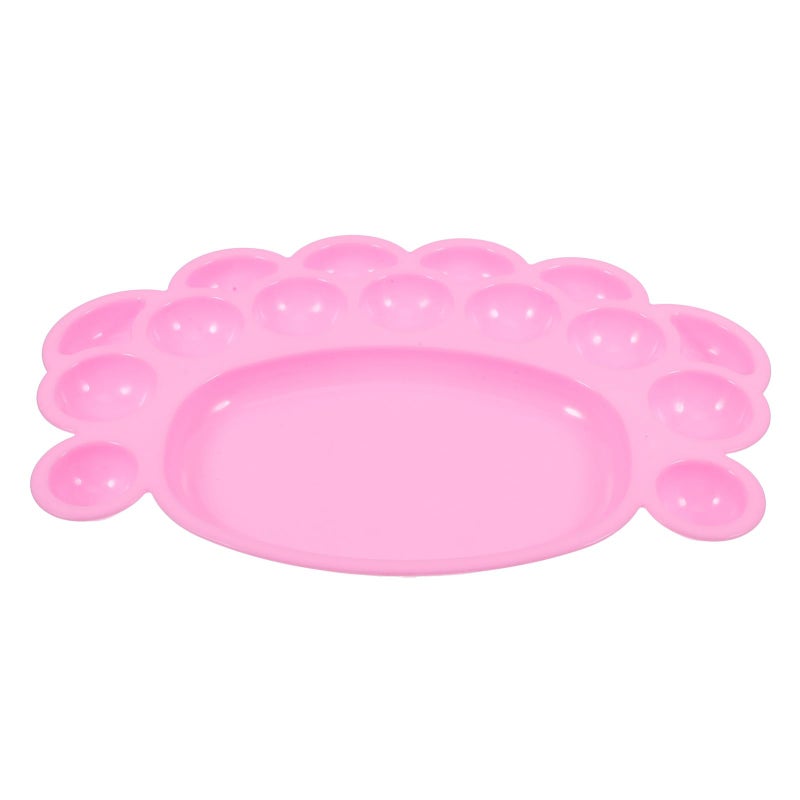 Pink Plastic Paint Palette Tray with Thumb Hole for Artists Large Watercolor Mixing Tray for Acrylic Gouache Oil Painting - Image 2