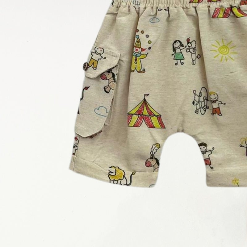 FOR MY BABY Baby Fou Tent Printed Zero Collar T-Shirt Set - Image 2