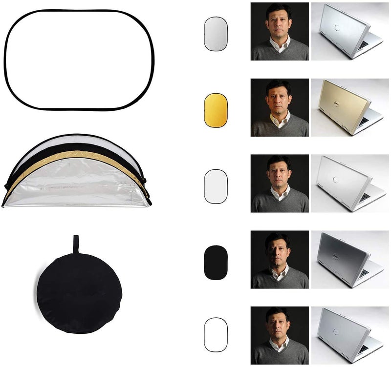 HIFFIN Reflector 100-150 CM (5 in 1) White,Off White,Black,Golden,Silver - Image 4