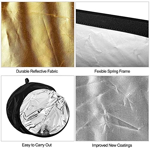 HIFFIN Reflector 100-150 CM (5 in 1) White,Off White,Black,Golden,Silver - Image 5