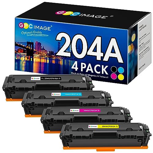 GPC Image Compatible Toner Cartridge Replacement for HP 204A 204 A CF510A CF511A CF512A CF513A to use with Color LaserJet Pro MFP M180nw M154nw M180n M154a MFP M181fw Printer (4 Pack) - Image 1