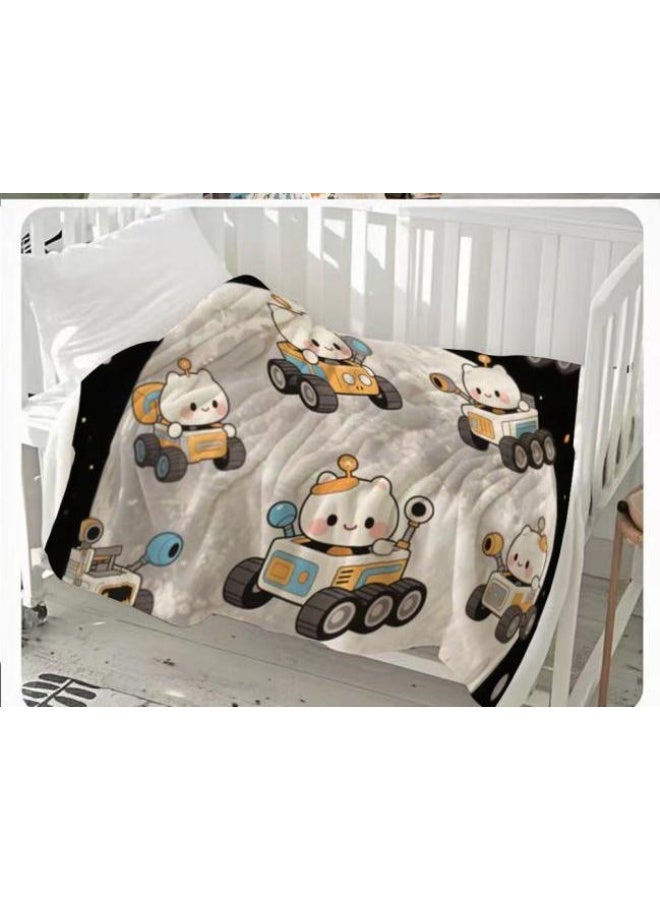 general Baby and children's cartoon flannel thin blanket (warm and comfortable, suitable for sleep, game use) 70cm*100cm - Image 2