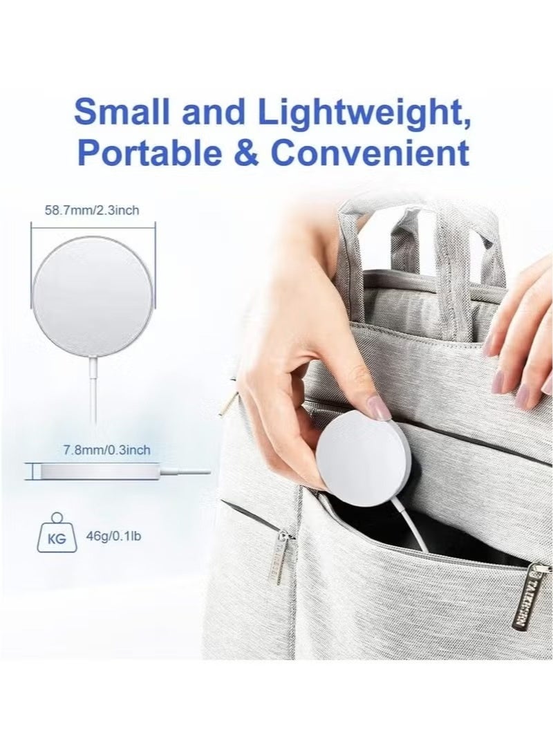 Magnetic Wireless Charger – 15W Fast USB-C Charging Pad for iPhone 14/13/12 Series & AirPods Pro, Compatible with Magnetic Cases - Image 5