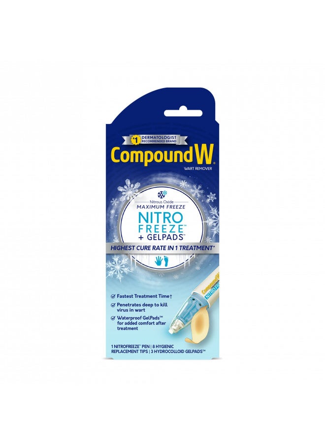 Compound W Compound W NitroFreeze + GelPads, Wart Removal, 1 Pen, 8 Replaceable Tips & 3 Waterproof Hydrocolloid GelPads  - Image 2