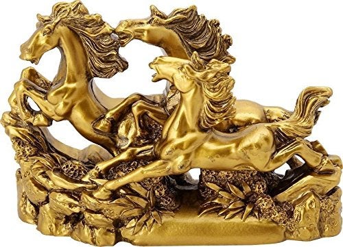 RIPE INDIA RIPE INDIA Feng Shui Three Running Horses Showpiece - Image 2