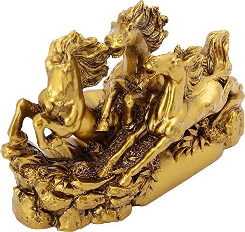 RIPE INDIA RIPE INDIA Feng Shui Three Running Horses Showpiece - Image 3