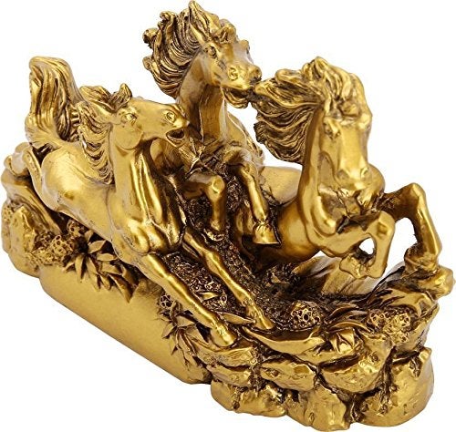 RIPE INDIA RIPE INDIA Feng Shui Three Running Horses Showpiece - Image 4