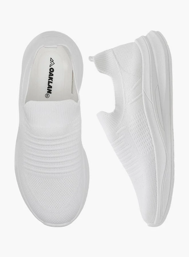 Oaklan by Shoexpress WHITE Women's Textured Slip-On Sneakers for Women | Best Price UAE