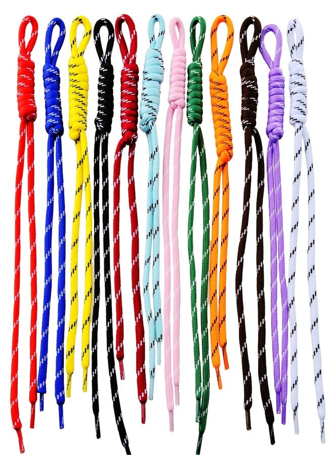 eswala سلاسل مفاتيح من حبل الباراكورد من إسوالا، 12 قطعة من سلاسل المفاتيح المضفرة الملونة، سلاسل مفاتيح يدوية الصنع من حبل الباراكورد، إكسسوارات تزيين حقائب الظهر والحقائب. - Image 1