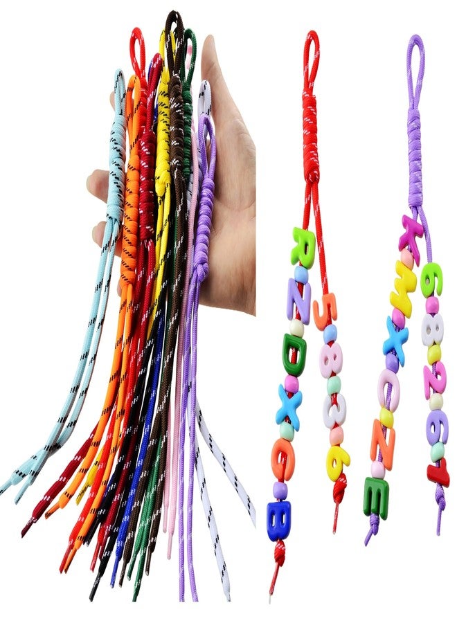 eswala سلاسل مفاتيح من حبل الباراكورد من إسوالا، 12 قطعة من سلاسل المفاتيح المضفرة الملونة، سلاسل مفاتيح يدوية الصنع من حبل الباراكورد، إكسسوارات تزيين حقائب الظهر والحقائب. - Image 3