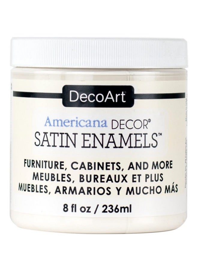 DecoArt - Satin Enamels Acrylic Paint 8 Fl. Oz Jar Warm White (Pack Of 1) - Image 1