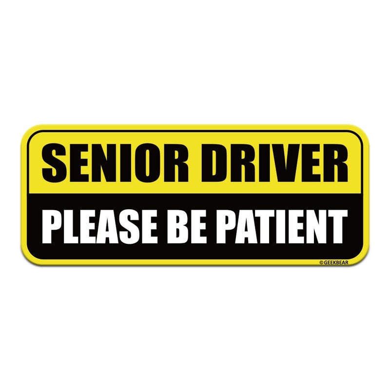 GEEKBEAR Senior Driver Car Magnet Colorful Reflective WeatherResistant Rectangular 87 x 35 in YellowBlack - Image 3