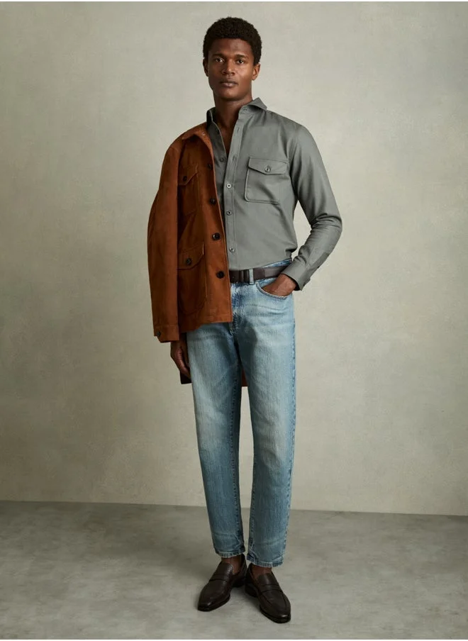 REISS Ls Twin Pocket Textured Overshirt