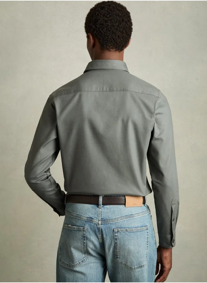 REISS Ls Twin Pocket Textured Overshirt