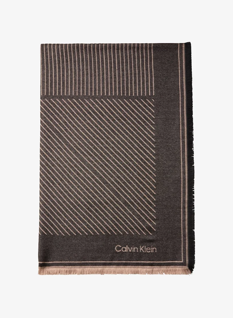 CALVIN KLEIN Emblem Graphic Square Scarf