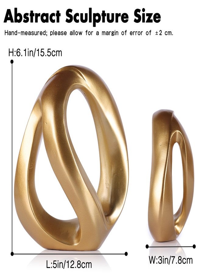 XIAOMAGG Abstract Gold Knot Sculpture, Modern Geometric Infinity Loop Tabletop Decor for Coffee Table, Bookshelf & Shelves, Luxury Home Accents (Loop - Gold) - Image 3