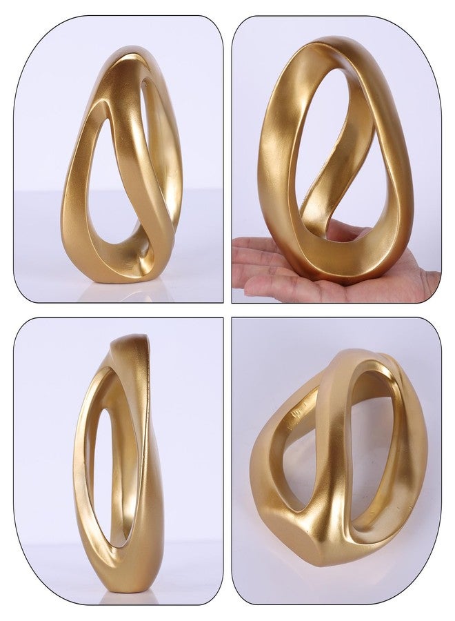 XIAOMAGG Abstract Gold Knot Sculpture, Modern Geometric Infinity Loop Tabletop Decor for Coffee Table, Bookshelf & Shelves, Luxury Home Accents (Loop - Gold) - Image 5